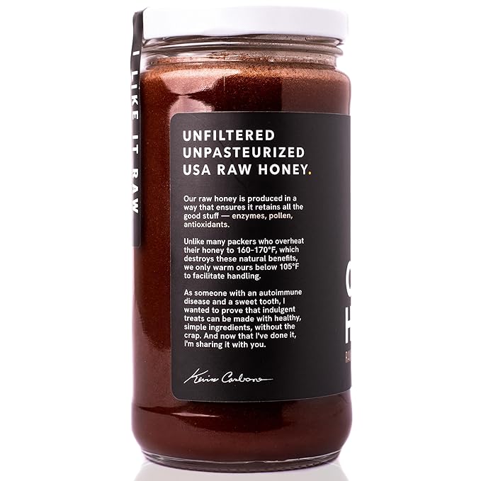 Sauce Bae Cacao Raw Honey with Vanilla Bean - Natural, Unpasteurized, Unfiltered, Superfood, Chocolate Spread - (1 lb, Cacao)