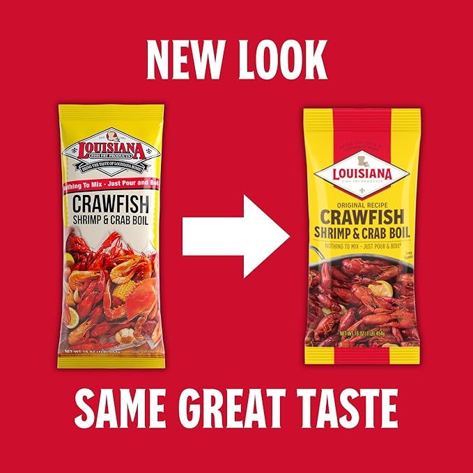Louisiana Fish Fry Products Crawfish, Shrimp & Crab Boil Seasoning - Spicy & Delicious Seafood Powder Complete Seasoning - Low Salt Cajun Seasoning 16 oz (Pack of 4)