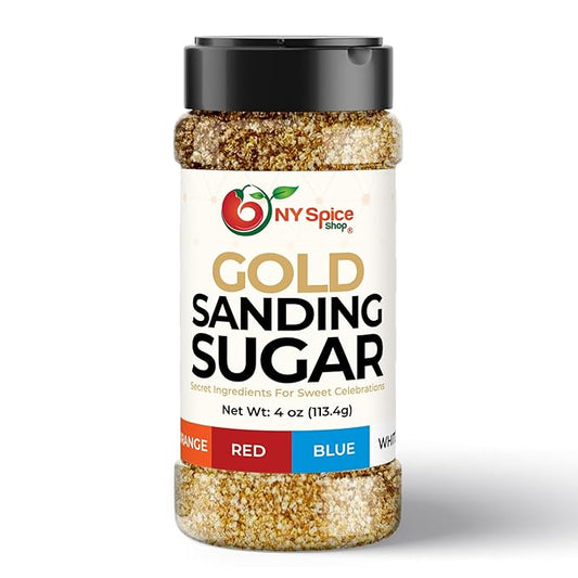 NY Spice Shop Golden Sanding Sugar - 4 Ounce Sweet Colorful Edible Sprinkles For Candy Dish - Sugar Sprinkles For Cake Decorating Cookies Basket & Dishes