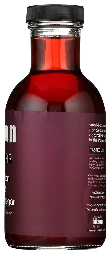 Haxan Ferments Washington Merlot Red Wine Vinegar 12 Fl Oz ??Unpasteurized, Living Vinegar ??Made with Columbia Valley Merlot ??Perfect for Tomato Sauce, Greek Salads, Braising