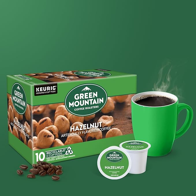 Green Mountain Coffee Roasters Hazelnut, Keurig Single Serve K-Cup Pods, Light Roast Coffee, 60 Count, (6 Packs of 10)