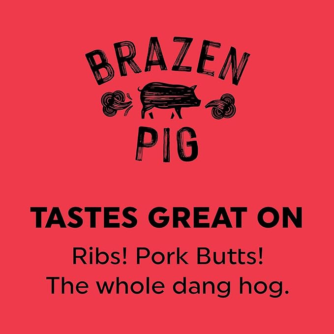 Fire & Smoke Society Salt-Free Brazen Pig BBQ Seasoning | Pork Rub, BBQ Spice Blend | Pork, Chicken, Smoked Butt, Ribs | Brown Sugar, Paprika, Cumin | M 4.6 oz