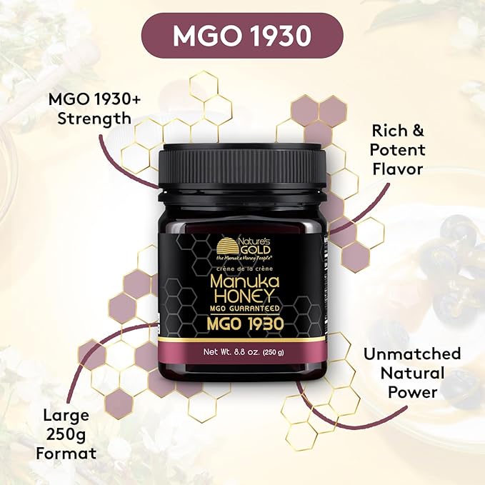 Nature’s Gold Raw Manuka Honey, Certified High MGO | Authentic MGO, 100% Pure Genuine Traceable Hive to Home