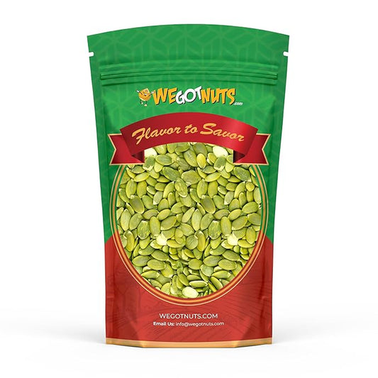 We Got Nuts Pumpkin Seeds Healthy Snacks 4 Lbs (64oz) Bag | Raw Pepitas No Preservatives Added, Non-GMO, 100% Natural With No Shell | For Baking, Salad Toppings, Cereal, Roasting | Low Calorie Nuts,