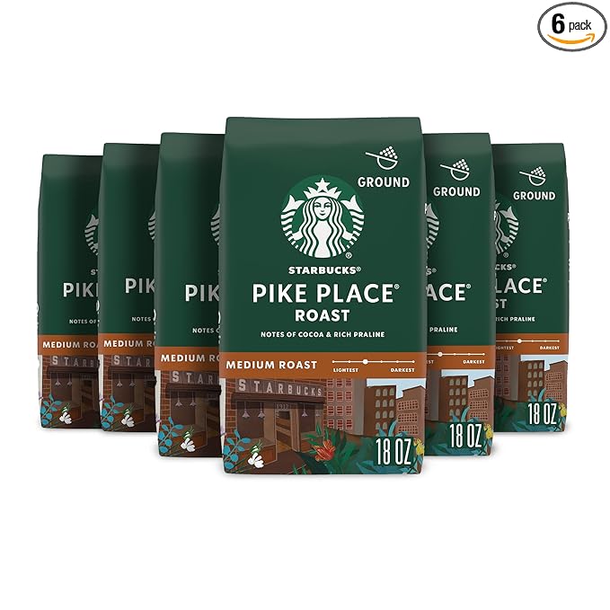 Starbucks Ground Coffee?봎edium Roast Coffee?봒ike Place Roast??00% Arabica?? bags (18 oz each)