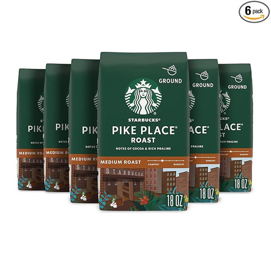 Starbucks Ground Coffee?봎edium Roast Coffee?봒ike Place Roast??00% Arabica?? bags (18 oz each)