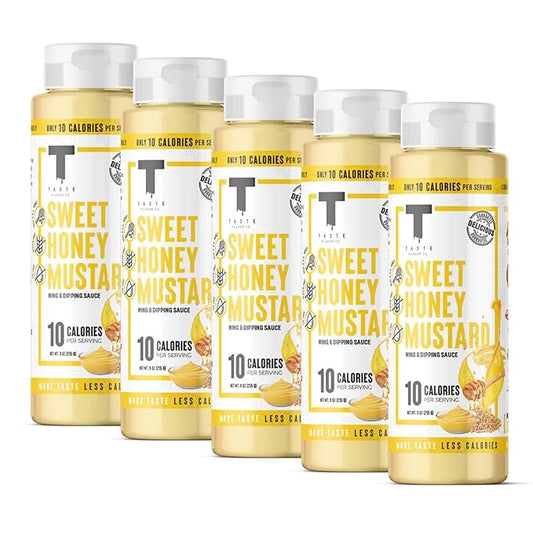 Taste Flavor Co. Grilling, Dipping Sauce and Marinade, Great Tasting, Low-Calorie Sauces, Keto Friendly, No Oils (5 Pack, Sweet Honey Mustard)