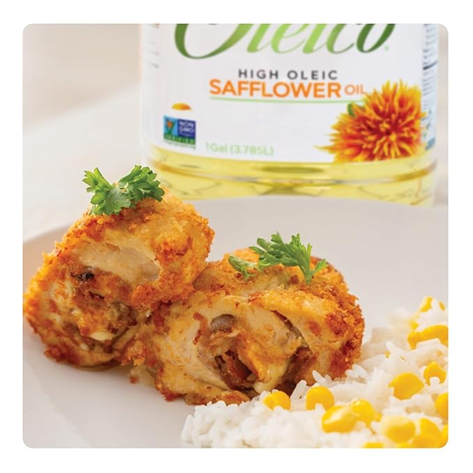 Oleico - High Oleic, Non GMO Certified, Kosher Verified, Expeller Pressed, High Heat Stable Safflower Oil, Bottle of 1 Gallon (128 fl. oz.)