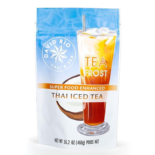 David Rio Thai Iced Tea Mix, 16.2 Oz, Black & Pu Erh Tea, Enhanced with Beta Carotene and MCT Oil, Vegan, Gluten Free, 33 Servings