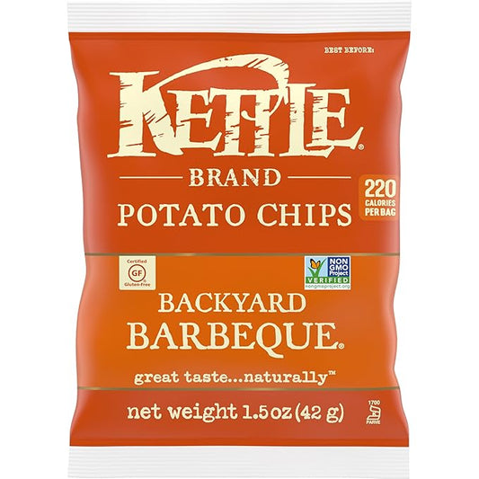 Kettle Brand Potato Chips, Backyard Barbeque Kettle Chips, Snack Bag, 1.5 Oz