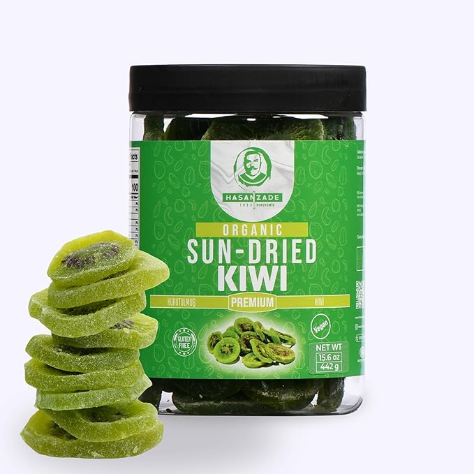 HASANZADE Organic Dried Kiwi Healthy Snacks for Adults and Kids Vegan Gluten Free Dried Fruit Snacks (15,6 Oz)