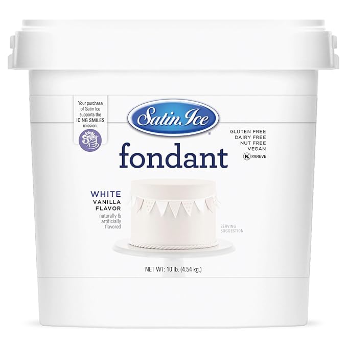 Satin Ice White Fondant, Vanilla, 10 Pounds