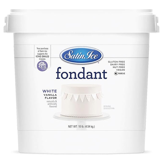Satin Ice White Fondant, Vanilla, 10 Pounds