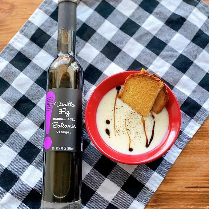 OMG! Oils: Gourmet Vanilla Fig Barrel-Aged Balsamic Vinegar (Perfect for Dipping, Marinades, Glazing and Topping!), 375ml/12.7oz??,<div>