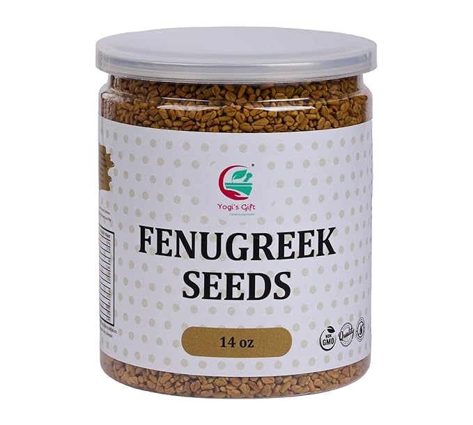 Fenugreek Seeds 14oz, 100% Pure & Natural Methi Seeds, Premium Quality, fenogreco en semillas, For Cooking, Herbal Uses and Overall Wellness - By Yogi?셲 Gift짰