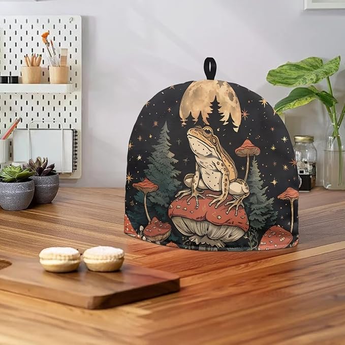 Generic Hudotybom Mushroom Frog Tea Cozy for Teapot Insulated Large Teapot Cover to Keep Warm Tea Kettle Cover Machine Washable Coffee Pot Cloth Covers Kitchen Home Decorations, CZA49