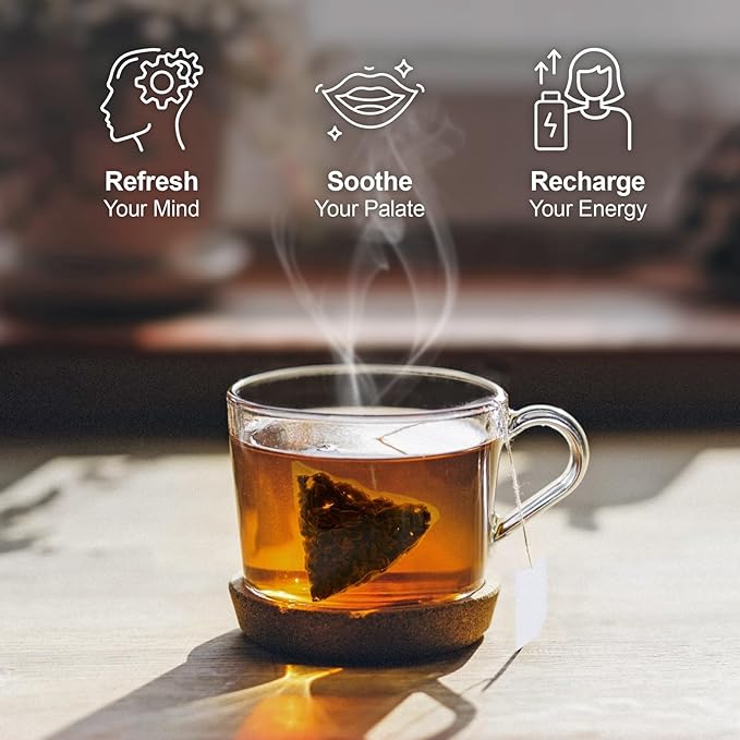 Jemutecha Red Oolong 20 Tea Bags, Exclusive Handpicked Oolong & Black Tea Blended, Organic Award-Winning Tea, Caffeinated, Non-GMO, Premium Taiwanese Asian Tea Rich in Antioxidants & Support Digestion