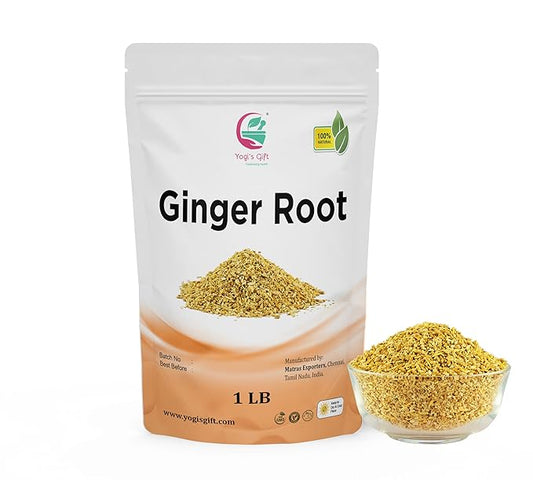 Dried Ginger Root 1 LB (16 Oz)| Cut and Sifted Dried Ginger Pieces | As Spicy as Fresh Ginger | Flavourful Indian Spice |100% Pure and Natural For Making Flavourful Ginger Tea | By Yogi's Gift®