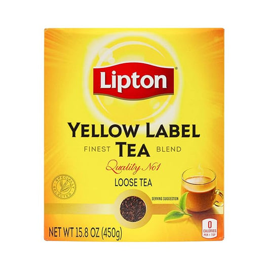 Yellow Label Black Tea | International Blend | Loose Leaf Tea | Black Tea | Compatible for Chai | 450 Grams (Pack of 1)
