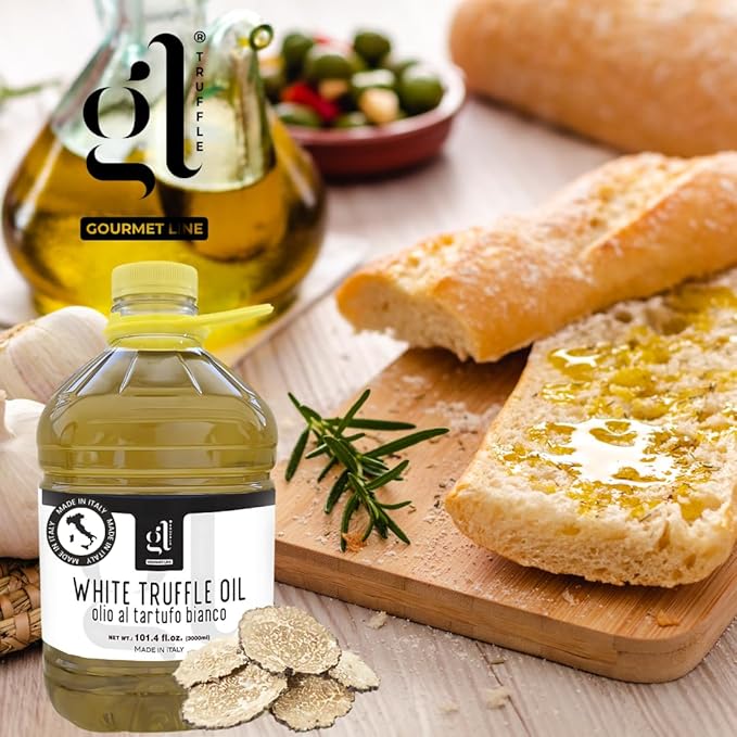 White Truffle Oil Bulk 3 liters (97 fl.oz), Non-GMO, Foodservice Truffle Oil, Made in Italy, GL Truffle Gourmet Line