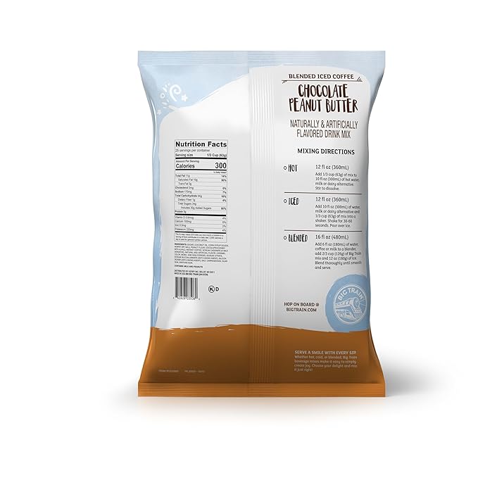Big Train Chocolate Peanut Butter Blended Ice Coffee Beverage Mix, 3.5 Pound (Pack of 1)