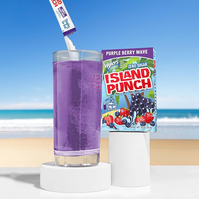 Wyler's Light Island Punch, Purple Berry Wave, 10 CT