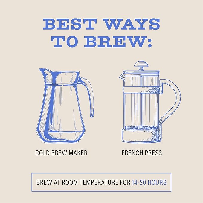 Bizzy Organic Cold Brew Coffee | Dark & Bold Blend | Coarse Ground Coffee | Dark Roast | Micro Sifted | Specialty Grade | 100% Arabica | 2 LB