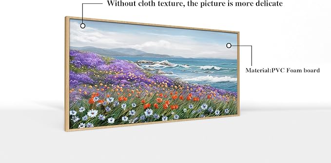 Seascape Painting Wall Art Coastal Picture for Living Room Retro Home Bedroom Decoration Modern Framed Artwork Decor 24x48