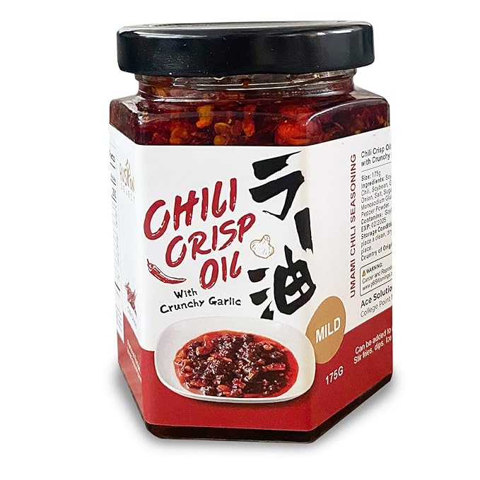 Fusion Select 525g Chili Crisp Oil - Crunchy Garlic Chili Oil, Umami Seasoning with Hot Peppers for Korean Ramen, Spicy Noodles, BBQ Meat, Dip, Stir Fry Sauce - Kitchen Condiment - Mild Spice