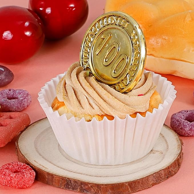[300Pcs] Caperci White Mini Cupcake Liners for Baking - Odorless Greaseproof Paper Muffin Baking Cups for Wedding Birthday Party Baby Shower Festivals (White)