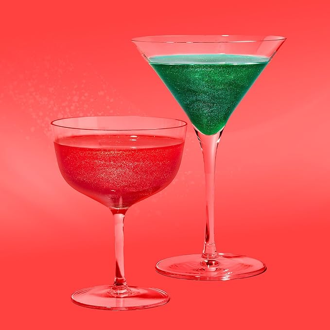 Fancy Sprinkles Mistletoe Magic Edible Glitter Packets Portable & On-The-Go for Sparkling Drinks, Champagne, Cocktails, Wine, Beer, & more. (3 Pack)