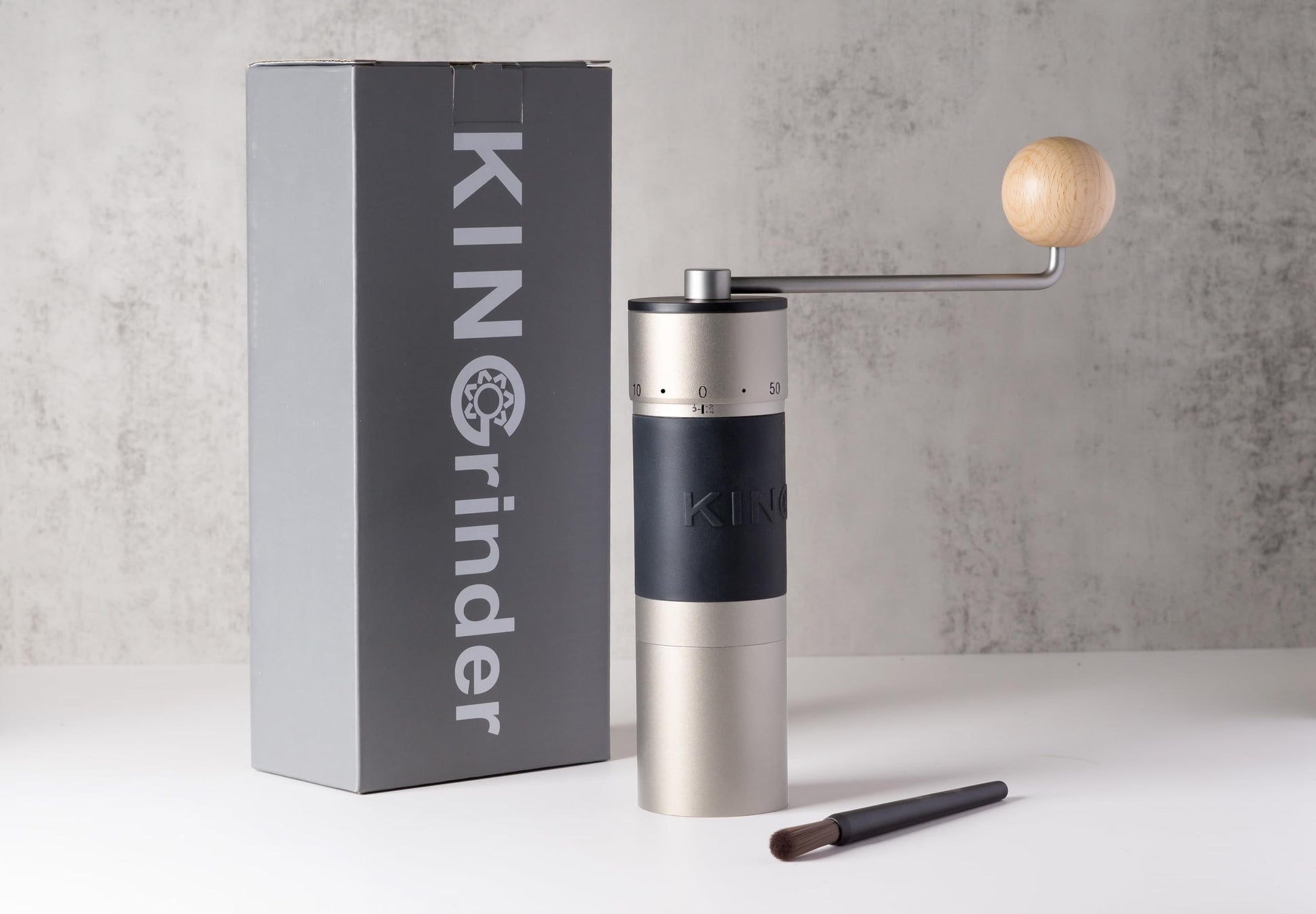 【Sliver】KINGrinder K6 Manual Coffee Grinder Straight Handle Stainless Burr