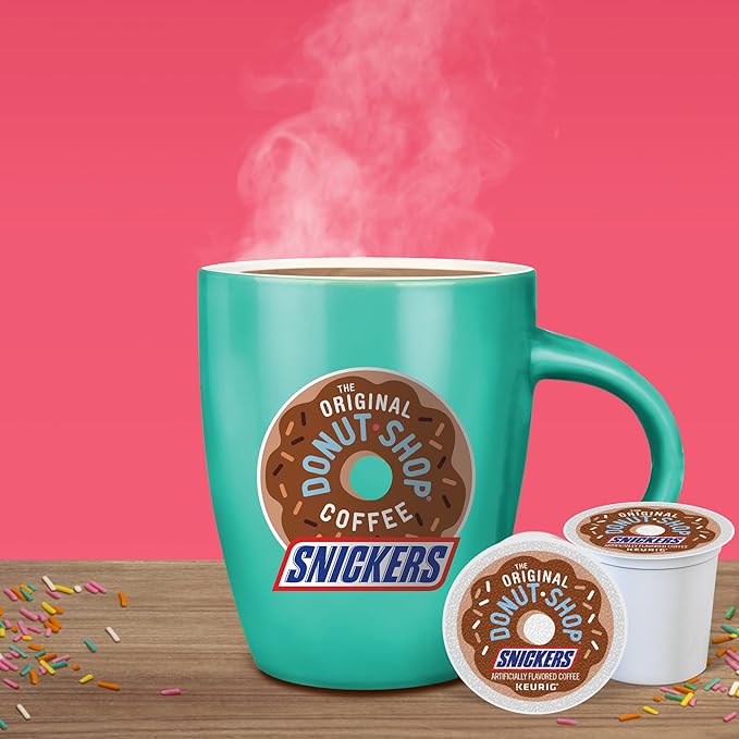 The Original Donut Shop Snickers Coffee, Keurig Single Serve K-Cup Pods, Flavored Coffee, 96 Count (4 Packs of 24)