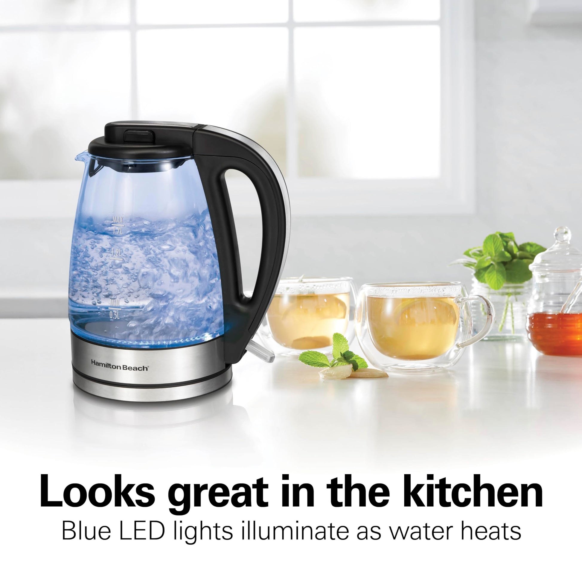 Hamilton Beach 1.7 Liter Electric Tea Kettle, Water Boiler & Heater