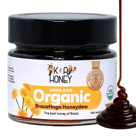 K&A HONEY Organic Bracatinga Honey | USDA Certified Organic | Award-Winning 100% Pure Honeydew | Raw Premium Honey | Natural Sugar Alternative | 8.47 oz