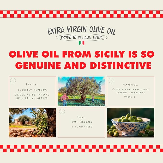 CIAO Sicilian Extra Virgin Olive Oil ??First Cold-Pressed, High Polyphenol, Organic, Authentic Flavor, 16.9 Fl Oz
