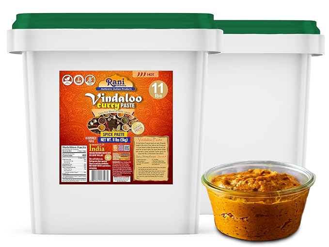Rani Vindaloo Curry Cooking Spice Paste, Hot! 176oz (11lbs) 5kg Bulk ~ No Colors | All Natural | NON-GMO | Kosher | Vegan | Gluten Free | Indian Origin