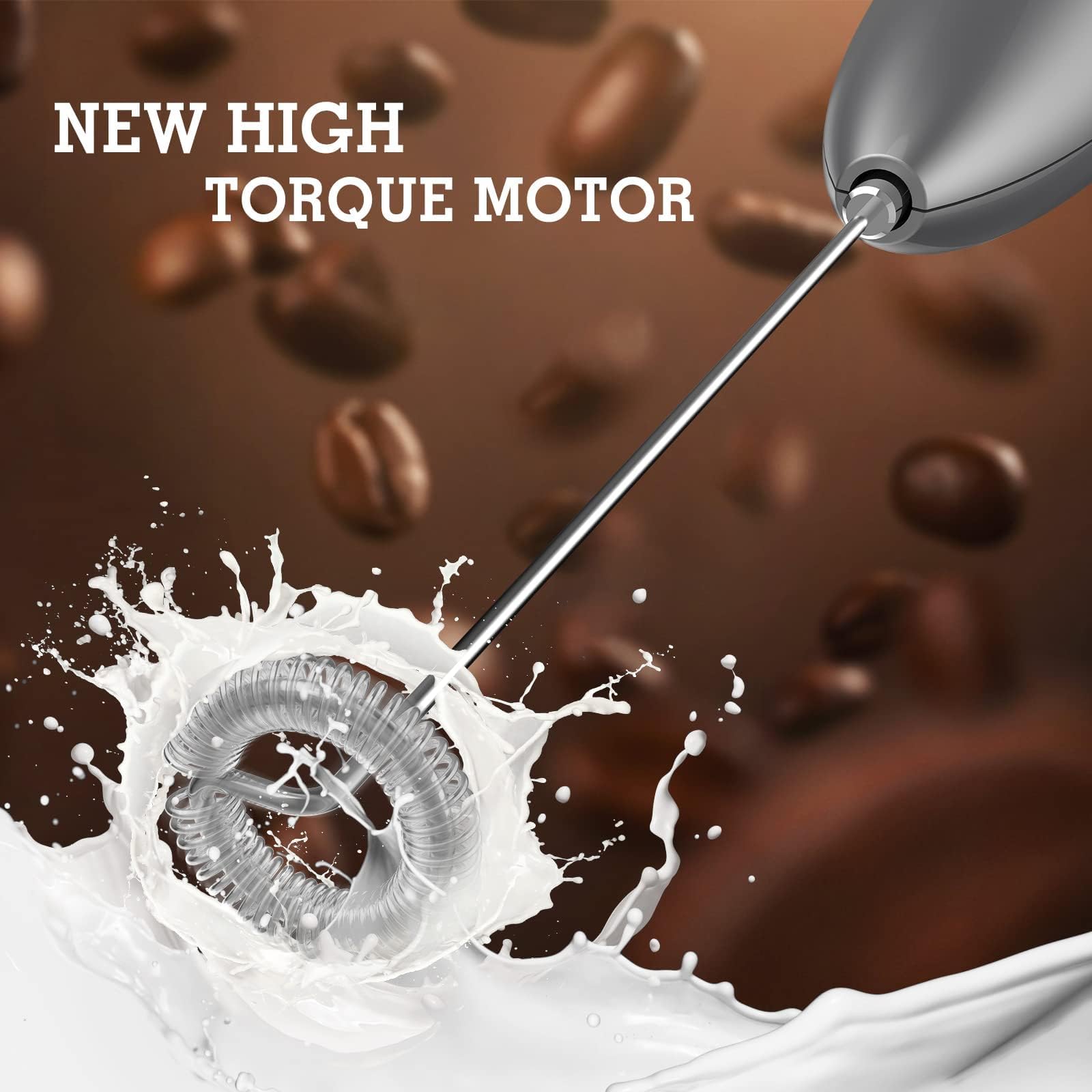SIMPLETASTE Milk Frother Handheld Electric Foam Maker Battery Operated