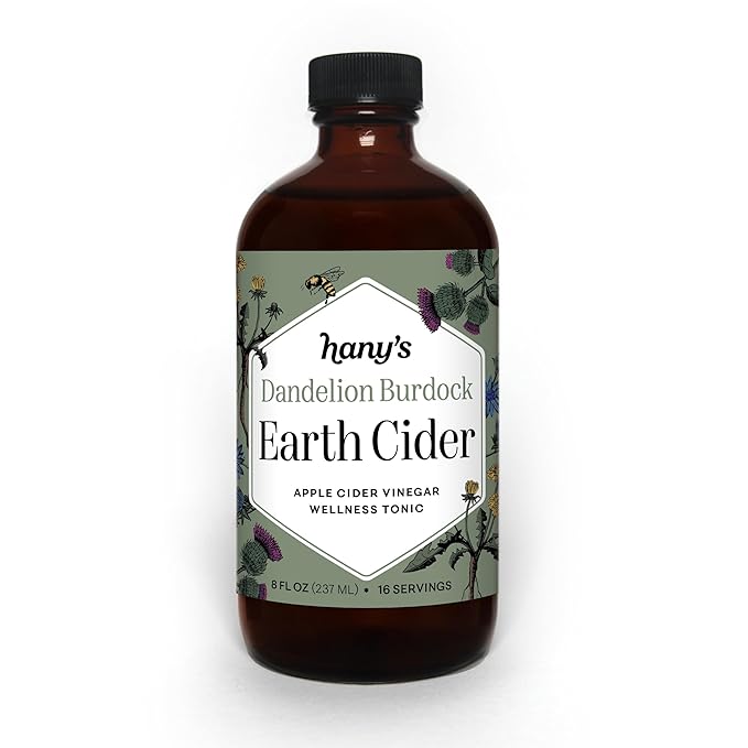 Hany's Harvest Dandelion Burdock Earth Cider ??8 fl oz | All-Natural Wellness Tonic, Apple Cider Vinegar | Non-GMO, Gluten-Free, Handcrafted