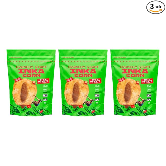 Inka Corn Giant Corn Chile Picante Doy Pack, 4 Ounce (Pack of 3)