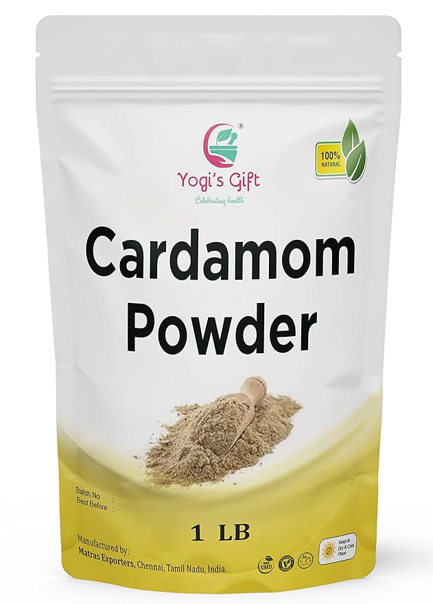 Ground Cardamom Powder 1 LB (16 oz) ??Aromatic & Premium Quality | Perfect for Baking, Coffee, Tea & Curries | aka Elaichi, Cardamon | By Yogi?™s Gift®