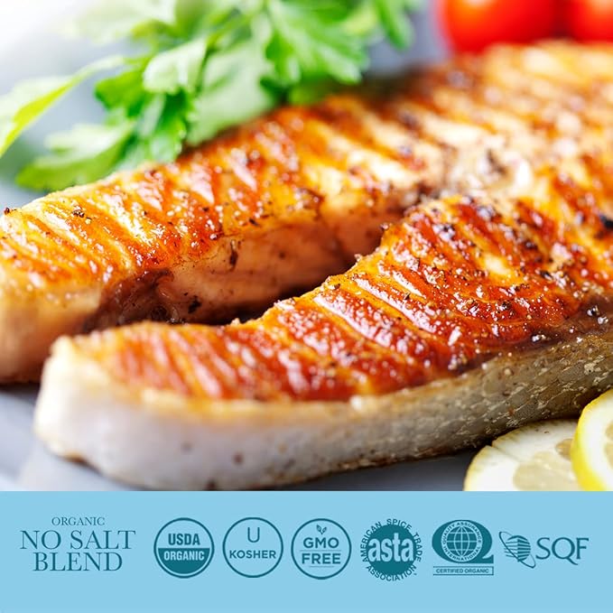 No Salt All Purpose Organic Seasoning, 100% Sodium Free, No MSG, For Vegetables, Chicken, Fish, Salads, Eggs, Rice, Pasta - Non GMO, Kosher, Great Value 1 Lb
