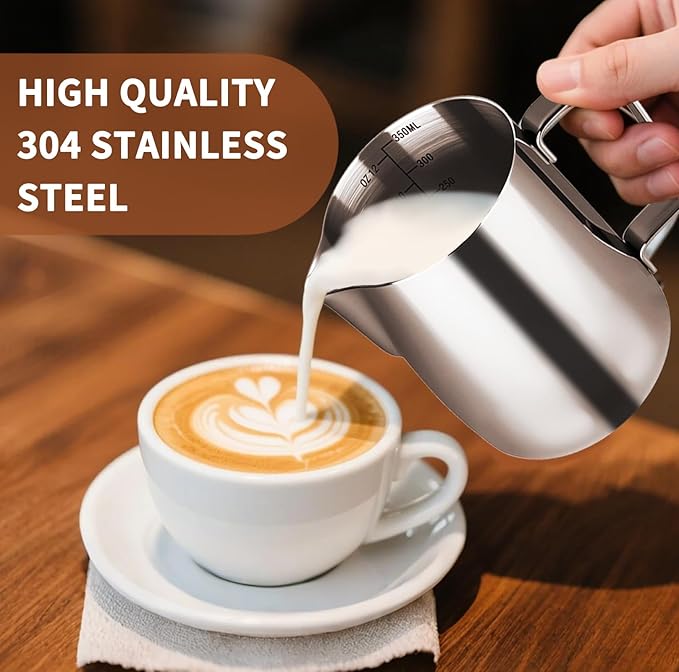 23Pcs Espresso Accessories, 51mm Coffee Espresso Tamper Kit, Espresso Machine Accessories Set, with Espress Stirrer | 350ml Milk Pitcher | Coffee Powder Dispenser | Latte Art Kit for Espresso Machine
