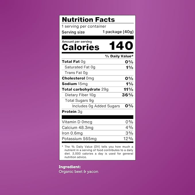 Good Chips Beet & Yacon - Crispy, Baked, No Oil, No Added Salt - Organic, High Fiber, Prebiotic Superfood - Healthy, Vegan Snack - 1.4 oz, Pack of 12