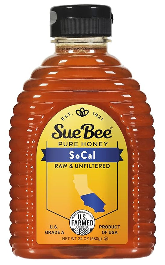 Sue Bee Regional So Cal Honey, Strained, Unfiltered USA Beekeeper-Owned Co-op, 24 oz (Packaging May Vary)