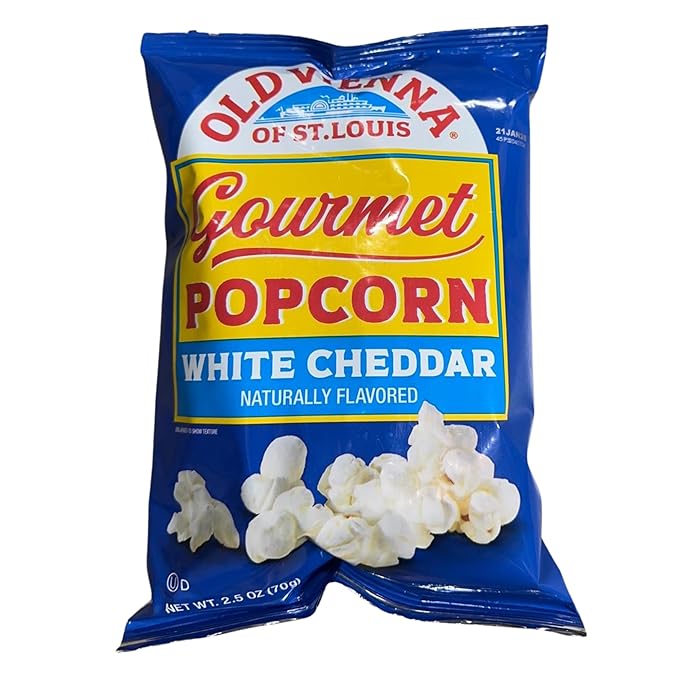 Old Vienna of St. Louis White Cheddar Popcorn 2.5oz Bag, 3-Pack Creamy Cheese Flavor Snack (by TranadaCo)