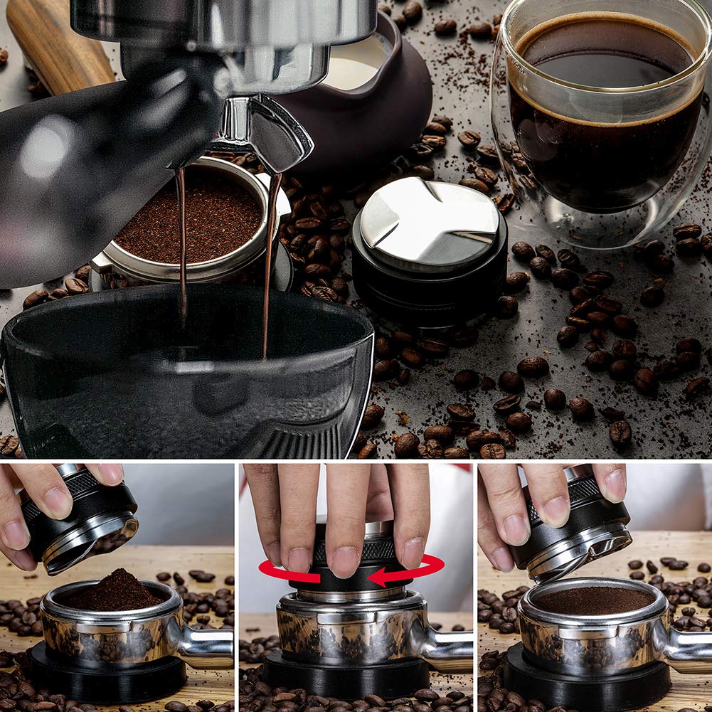 MATOW 53mm Coffee Distributor and Tamper, Dual Head Coffee Leveler Compatible with Breville 54mm