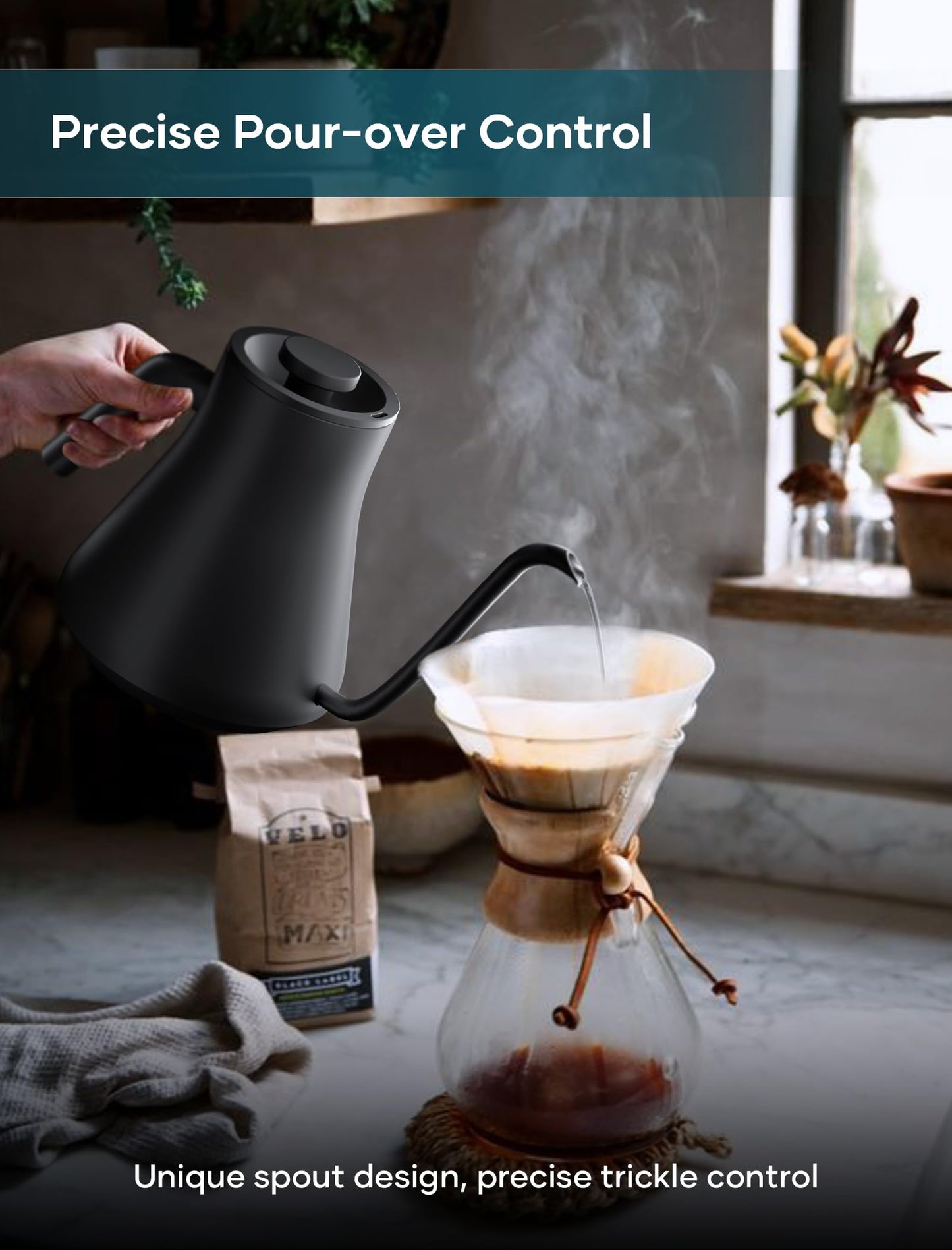 INTASTING Gooseneck Electric Kettle, Temperature Control