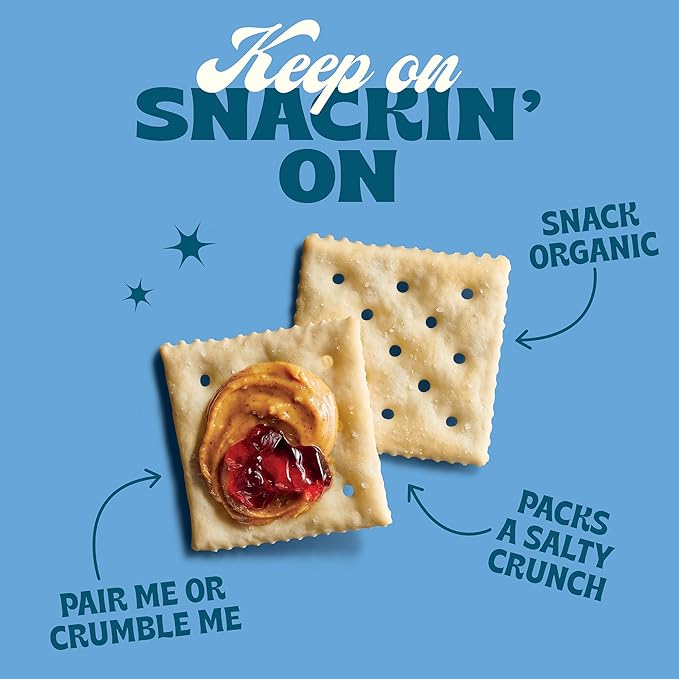Back to Nature - Organic Saltine Crackers - Real Ingredients like Wheat Flour & Sea Salt - Non-GMO - 5.5 ounce