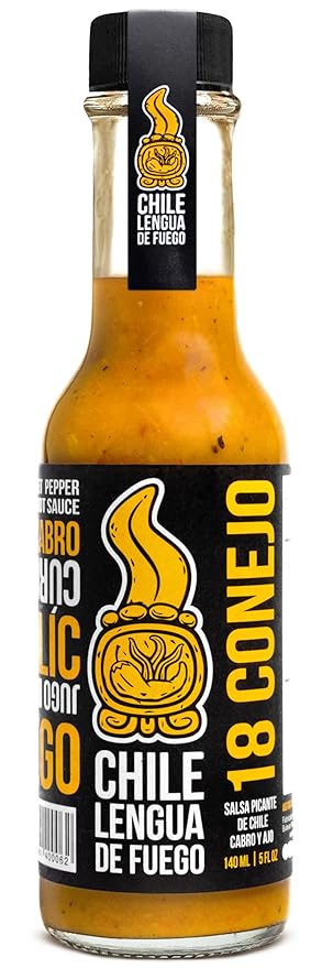 Hot Sauce | Chile Lengua de Fuego (Pack of 1, 18 Conejo) – Medium Heat Citrus & Turmeric Sauce with